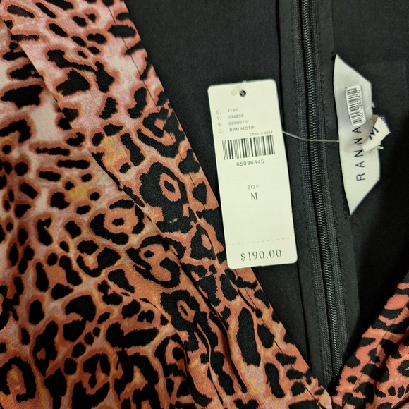 NWT Ranna Gill Anthropologie Animal Print Cutout Midi Dress - Picture 7 of 7